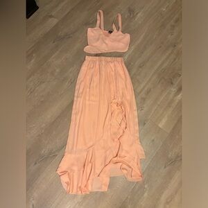 Peach two piece dress
